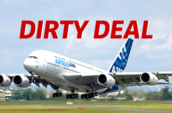 Kolase: Pesawat Airbus terbang di atas perkebunan sawit