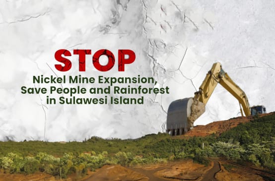 Foto kolase ekskavator, pertambangan, perusakan hutan