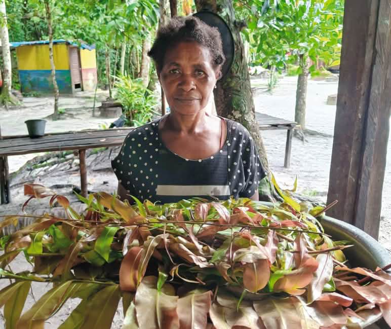 Perempuan Afsya dengan pilihan sayur