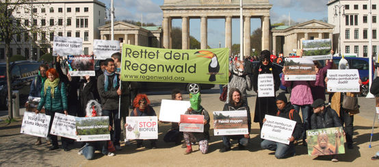 Aksi hutan hujan - 18 April 2016 di depan Brandenburger Tor