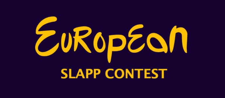 Kompetisi „Para bintang pelanggar hukum“ itu telah diberikan dalam enam kategori Logo European Slapp Contest