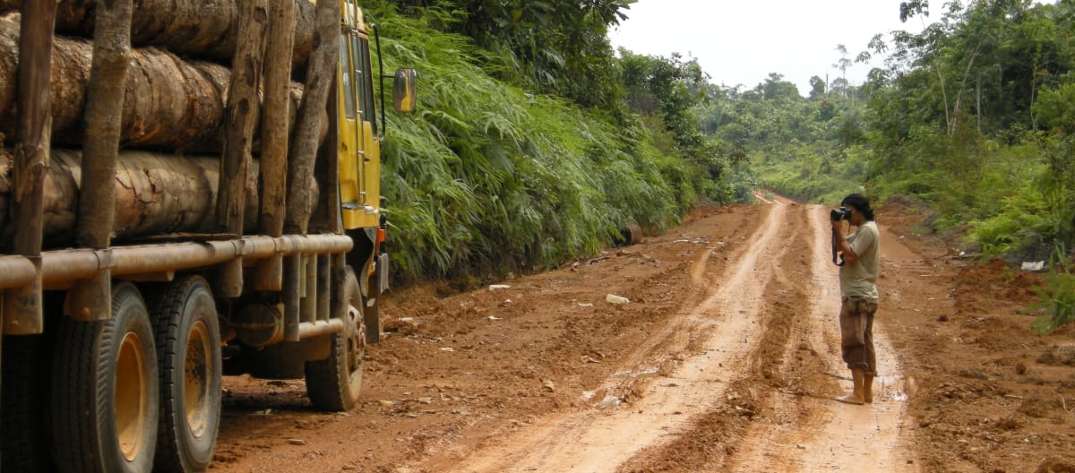 Feri Irawan ambil foto truk kayu di Jambi