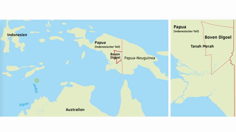 Hutan hujan di Merauke dan Boven Digoel perlahan-lahan berubah menjadi sabana Peta Boven Digoel