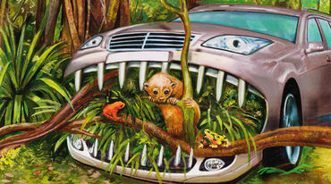 mobil makan hutan