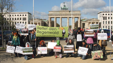 Aksi hutan hujan - 18 April 2016 di depan Brandenburger Tor