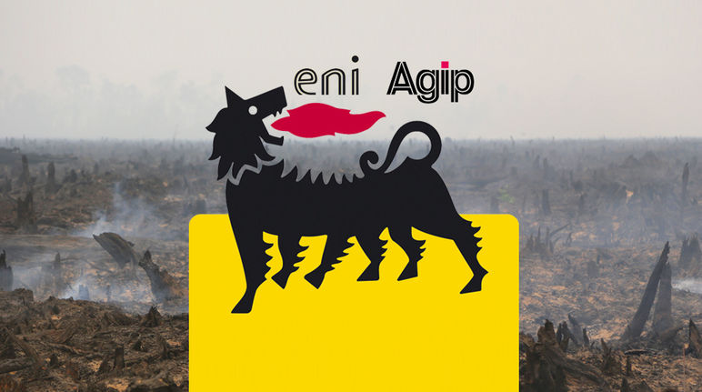 Bahan bakar minyak sawit: Untuk membangun perkebunan sawit, hutan hujan ditebang dan dibakar. AGIP ENI kliring hutan hujan